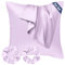 Seiwohl Satin Kissenbezug 40x40 2er Set, Weich wie Seidenkissenbezug Silk Pillowcase, Vegane Seide Kopfkissenbezug Kissenhülle Seidenkopfkissen für Haar und Haut mit 2 Haargummis, Lavendel