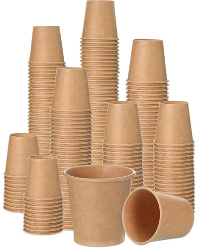 KUIZHEN Kaffeebecher, 100 Stück Einwegbecher Umweltfreundliche Kaffeebecher Pappbecher 100ml Biologisch Abbaubare Einwegbecher Braun Ungebleicht Coffee to go Pappbecher 4oz
