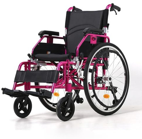 Transit Rollstuhl mit Fußstütze,Indoor Rollstuhl für Ältere Menschen,Transport-Rollstuhl aus Aluminium,Für ältere Menschen, Jugendliche, Behinderte, Menschen mit eingeschränkter Mobilität(106X63X93cm(