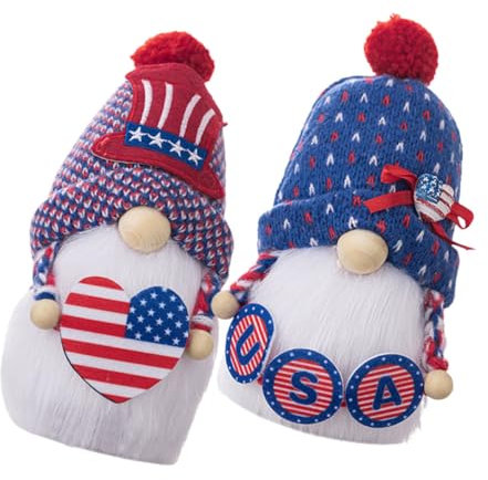 Cabilock 2pcs Union Jack Decorations of July Gnome Ornaments Garden Gnome Dolls