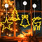 LED Saugnapf Weihnachten Lichter,Vorhang Licht,Weihnachts Lichterkette,Lichtervorhang Weihnachten Fenster, LED Weihnachtsbeleuchtung Hängende (A)