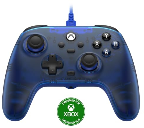 GameSir T7 Controller Cablato per Xbox Series X|S, Xbox One e Windows 10/11, Gamepad da Gioco Plug and Play con Joystick ad Effetto Hall/Trigger Hall, Jack Audio da 3,5 mm - Blu