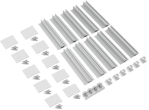 Panneau Solaire Kit De Support De 10 PièCes De Support RéGlable Rails Courts En Aluminium SystèMe De Montage Pour Panneaux Solaires Panneaux Solaires Toit Plat Kit De Fixation PV