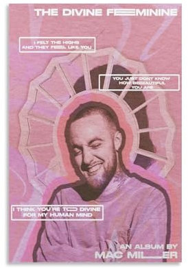 LKKHPEP Mac-Poster, Miller, The Divine Feminine, Poster, Leinwand, Wandkunst, dekoratives Wohnkultur, Gemälde für Wohnzimmer, Schlafzimmer, 30 x 45 cm, ungerahmter Stil