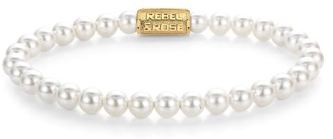 Rebel & Rose Damen-Armband Pearl Gem Gold 6 mm RR-60135-G-S