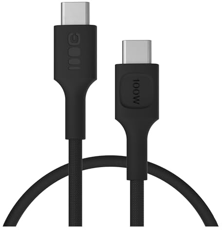 Green Cell PowerStream USB-C Kabel 30cm 100W PD – Schnellladekabel USB C zu USB C aus geflochtenem Nylon, 480 Mbps Datentransfer, ideal für Powerbanks & Reisen (Schwarz, 30)