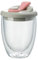 Glass Mug, tasse à avec lid, 350 ml double paroi en verre transparent Tumbler pour thé, jus, lait, Cappuccino, Dessert, 230 g, Lightweight and Comfortable Grip