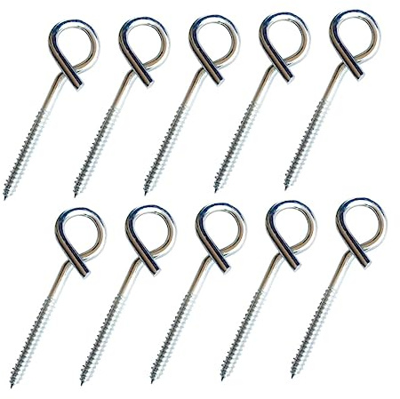 Cabilock 10pcs Ceiling Hooks Threaded Design Heavy Duty Screw Safety Hooks for Use for Hanging Plants Lights