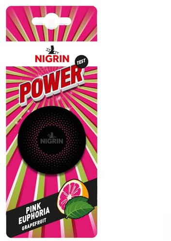 NIGRIN POWER Lufterfrischer, bringt frischen Duft in den Fahrzeuginnenraum, für Lüftungsschlitz, intensiver langanhaltender Duft, Pink Euphoria, 1 Stück