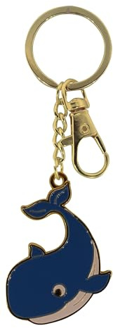 Sea-Club Schlüsselanhänger - Wal Anhänger Zink emailliert 5x4cm goldfarben/emailliert