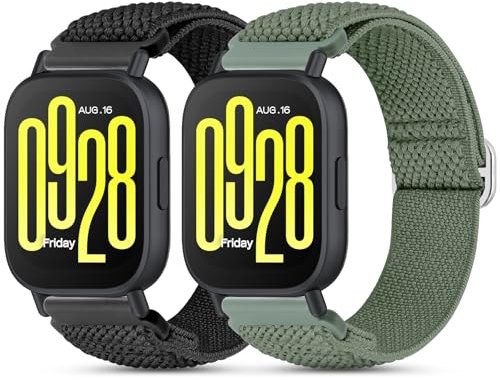 CHANRASI 2 Pezzi Cinturino Elastico Compatibile con Xiaomi Redmi Watch 5 Active/Redmi Watch 5 Lite Uomo Donna,Cinturino di ricambio in nylon da 22 mm per Amazfit Bip 6/per Amazfit Bip 5