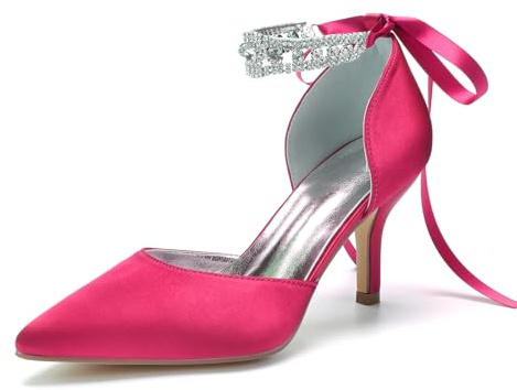 Miyoopark Damen Bequem Hochzeit Schuhe Geschlossene Abend Pumps M649 Rose EU 39
