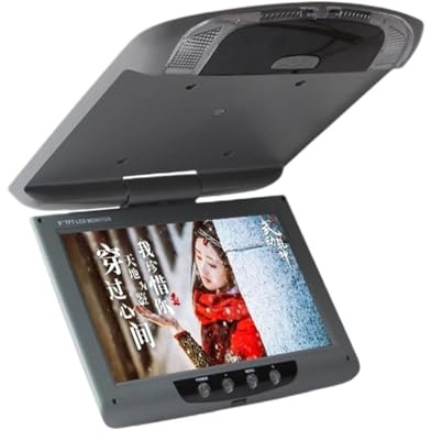 AYJYZHIAG Monitor da Tetto for Auto da 9 Pollici con Schermo LCD Ribaltabile, Display multimediale for Montaggio a soffitto sul Tetto(Grey)