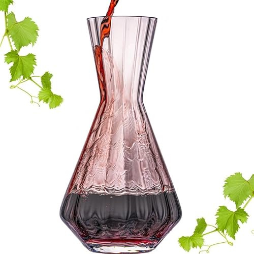 IMPERIAL glass Weindekanter 1200ml – handgefertigte Karaffe aus Crystalline Glas mit gewellter Optik – Rotweinkaraffe Serie Cali/London