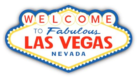 Aufkleber: 200 mm, 1 Stück - Vinyl Aufkleber Las Vegas Schild Kontur USA Reise Souvenir Outdoor wetterfest 200 mm 20 cm