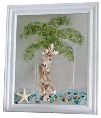 Bosiyrggrl Ocean Theme Sea Glass Art Kit for Adults Photo Frame Easy Operation DIY Mosaic Arts and Craft Kits Handmade C