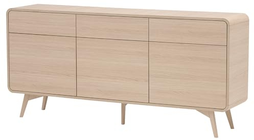 Lomadox Wohnzimmer Sideboard mit 180 cm Breite in Eiche, 3 Türen, 3 Schubladen, Kommode, Anrichte, Esszimmer, Geschirrschrank, Fernsehschrank, Wohnzimmerschrank
