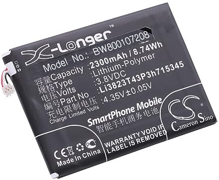 vhbw batteria compatibile con ZTE Grand S Flex, MF910, MF910 4G LTE, MF910S, MF920 smartphone cellulare (2300mAh, 3,8V, Li-Poly)