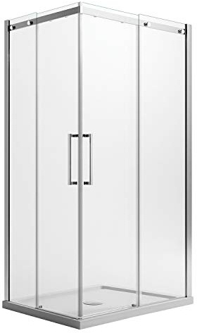 Idralite Duschkabine Rechteckig 90x75CM H200 Klarglas ESG-Echtglas 8mm Rechts Easy-Clean mod. Prime Corner