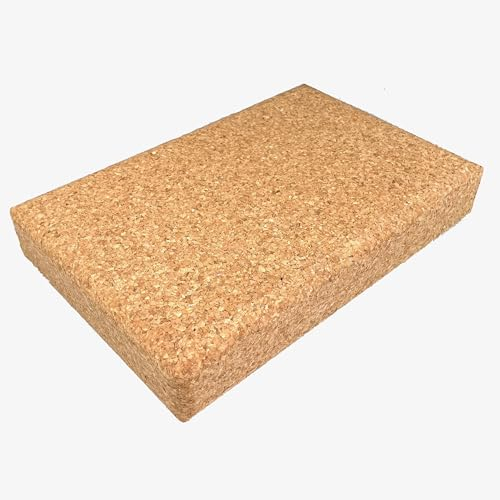 EMMAfit Kork Yoga Block flach I 305 x 205 x 50mm I hochwertige Schulterstandplatte aus Kork für Yoga-Übungen I hygienisch & umweltfreundlich I nachhaltiger & langlebiger Korkblock für bewusstes Yoga