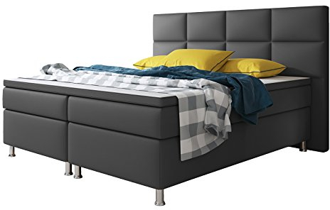 Inter Boxspringbett Miami 180x200 cm Kunstleder Anthrazit