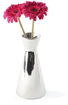 Blumenvase 18 cm ''X-Form'' silber (**)