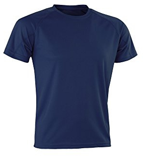 Spiro Adults Unisex Impact Aircool Tee (5XL) (Navy)