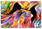 Startonight Impression Sur Verre Acrylique Tableau - Silhouettes Colorées Abstraites - Moderne Image pour la Décoration de la Maison 60 x 90 cm
