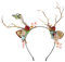 Rentier-Geweih-Stirnband Hirsch-Geweih-Stirnband Weihnachts-Geweih-Stirnband Hirsch-Stirnband mit Schmetterling Süße Weihnachts-Haarreifen für Weihnachtsfeier