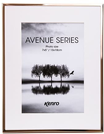 Kenro Avenue Rose Gold Photo Frame 10x12 Inch / 25x30cm with White Mat for 8x10 Inch / 20x25cm – AVE2025RG