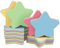 Haftnotizen Sternförmig - 10 Pads 76x76mm Selbstklebend Post Memo Nette Mischfarbe für Büro/Zuhause/Küche/Backen/Schule Großverkauf 1000 Blatt Insgesamt