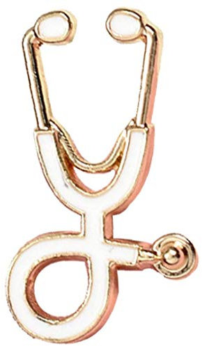1pc Medical Broschen Krankenschwester Stethoskop Emaille Pin-Jacken-Mantel-Hemd-Kragen-Revers Pin-Knopf-Abzeichen Medical Schmuck Weiß