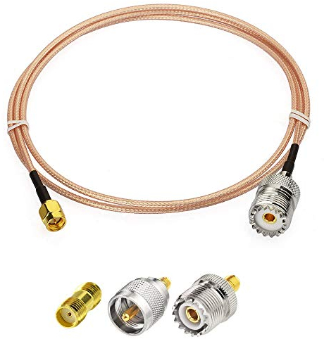 Superbat SMA Kabel 2m SMA Stecker auf SO239 UHF Kabel RG316 Verlängerungskabel + 3 teiliges Adapter Kit, SMA auf UHF Kabel + SMA auf SO239/PL259 für CB Funk Amateurfunk Handfunkantenne Walkie Talkie