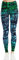 COOLOMG Damen Sport Leggings Laufhose lang mit Taschen Yogahose Kompressionshose Zweig_grün M