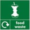 recycling sign Food waste Self adhesive vinyl sticker 120mm x 120mm Ideal for use on bins for home owners and businesses (1)