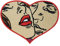 Finally Home Loving Pop Art Patch zum Aufbügeln | Comic Style Patches, Herz Bügelflicken, Kuss Flicken, Liebes Aufnäher