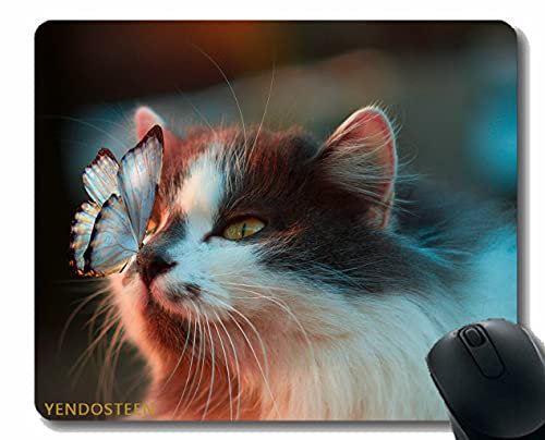 105610 Tapis de souris antidérapant Motif chat Branche et visage jouant