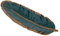 Garneck 1PC Ceramic Leaf Shaped Dish Tray, Gold- Plated Ceramic Serving Tray, Snack Plate, Serving Platter, Dark Green Feather Banana Leaf Shape Plate Snack Storage Tray for Restaurant- Size S
