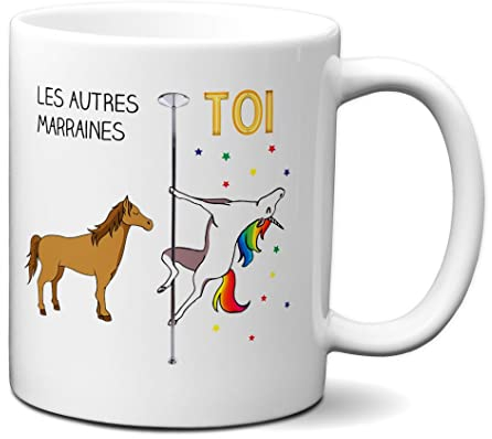 Tasse Mug Meilleure Marraine Licorne Idée Cadeau Original Baptême Anniversaire
