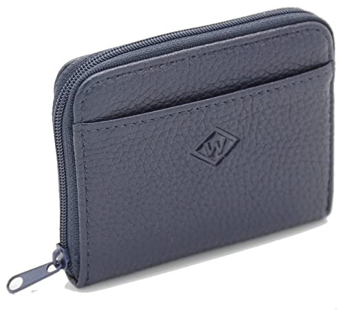 Van Der Rich ® - Mini Porte Monnaie en Cuir avec Porte-clés - Femme (Marine)
