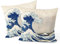 Berkin Arts Dekorative Landschaft Kunst Art Quadrat Kissenhülle 2er Set Kissenbezug 45x45cm Zierkissenbezüge Sofakissen Dekokissen Japanisch Grau Für Schlafzimmer (Hokusai-Die große Welle)