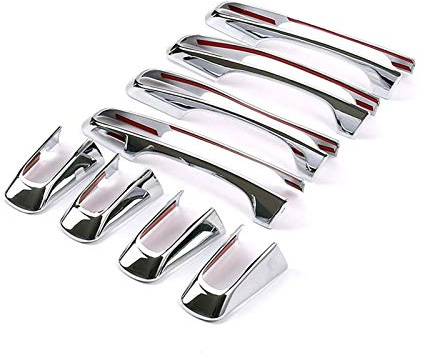 GLOFLY Chrome Exterior Side Door Handle Cover Trim Fit For Jaguar E-PACE XE XF XFL F-Pace Fit For Land Rover Discovery Range Rover Sport L494 Outside Door Handle Exterior Door Handles