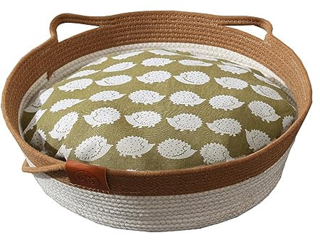 BURLOE Rattan Katzen/Hundebett, Rattan Korb Aus Korbgeflecht Kätzchenbett Korb Aus Korbgeflecht Katzenbett Katzenruhebett Sommer-Haustiernest Kühlendes,S