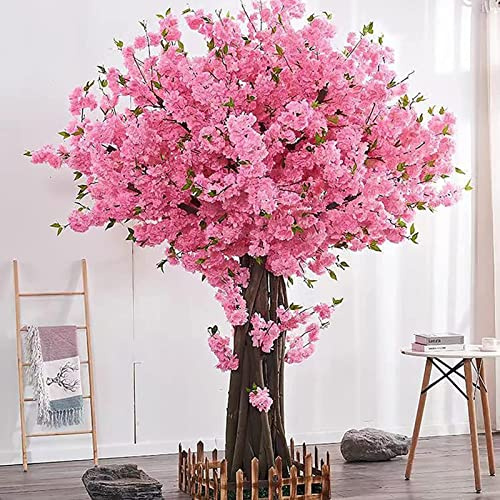 Künstliche japanische Kirschbaum Wunschbaum Fake Pfirsichbaum Große Pflanze Kirschblütenbaum Fälschung Sakura Blume Home Office Party Dekor,Rosa,1.8X1M
