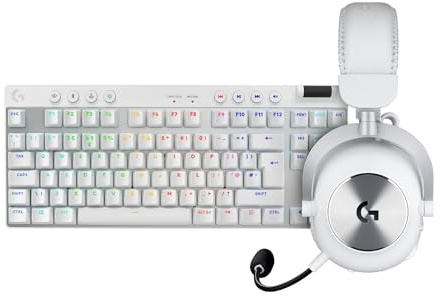 Logitech G PRO X TKL LIGHTSPEED Clavier de jeu sans fil | PRO X 2 LIGHTSPEED Casque audio, Bluetooth/USB/3,5 mm Aux, PC, PS5, PS4, Nintendo Switch, AZERTY FRA Layout - Blanc
