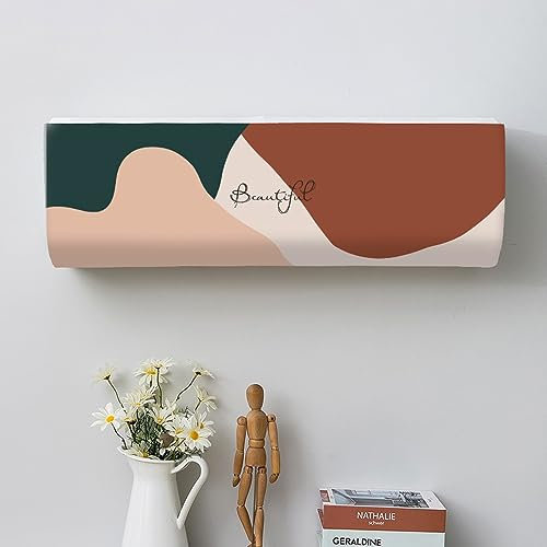 Morbuy Housse Élastique Climatiseur, 2pc Coque de Protection Climatiseur Couvre - Intérieur Couvercle du Climatiseur - Cache-Poussière Air Conditionné Décoration d'Intérieur (80x20x27cm,E)