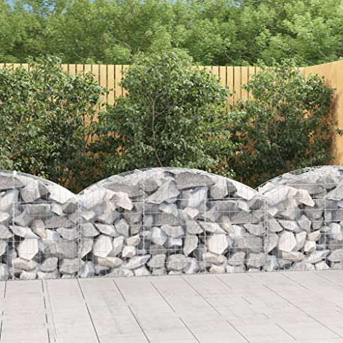 HIGSOSE Panier de Gabions Arqué 150x50x60/80cm Fer Galvanisé Mur en Gabion Gabion Jardin Barriere Jardin Gabion Wall Cage de Pierre Mur Gabion Pierre Pour Gabion Cages en Gabion Barrière en Gabion
