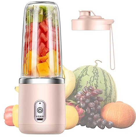 Fukamou Smoothie Mixeur Portable Blender, Mixeur Rechargeable USB Portable Blender, Mixeur Fruits sans Fil Sport Camping Fitness, pour Smoothie, Milk Shake, Jus de Fruits et Légumes