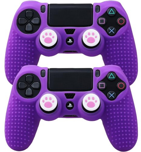 YoRHa Silikon-Schutzhülle für PS4-Controller, Violett, 4 Stück