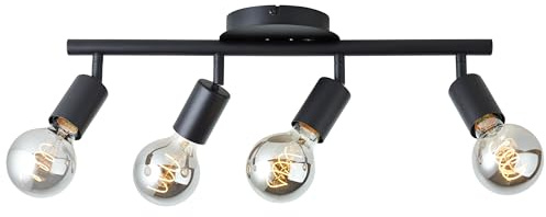 Brilliant Lampe Tiffany Strahlerrohr 4flg schwarz matt schwarz 4x A60, E27, 28 W